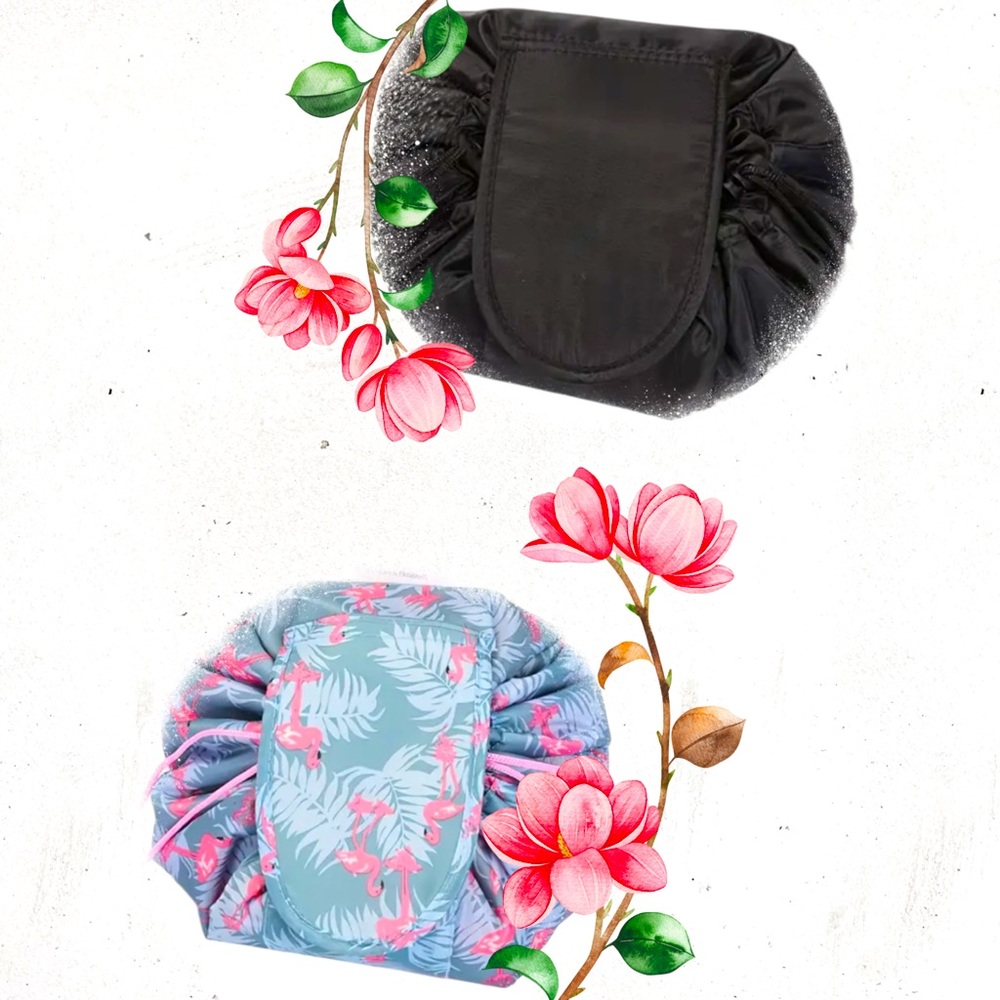 🆕 ‼️$7‼️ Drawstring Makeup Bag - Portable Cosmetic Pouch - Toiletry - Storage 🦩